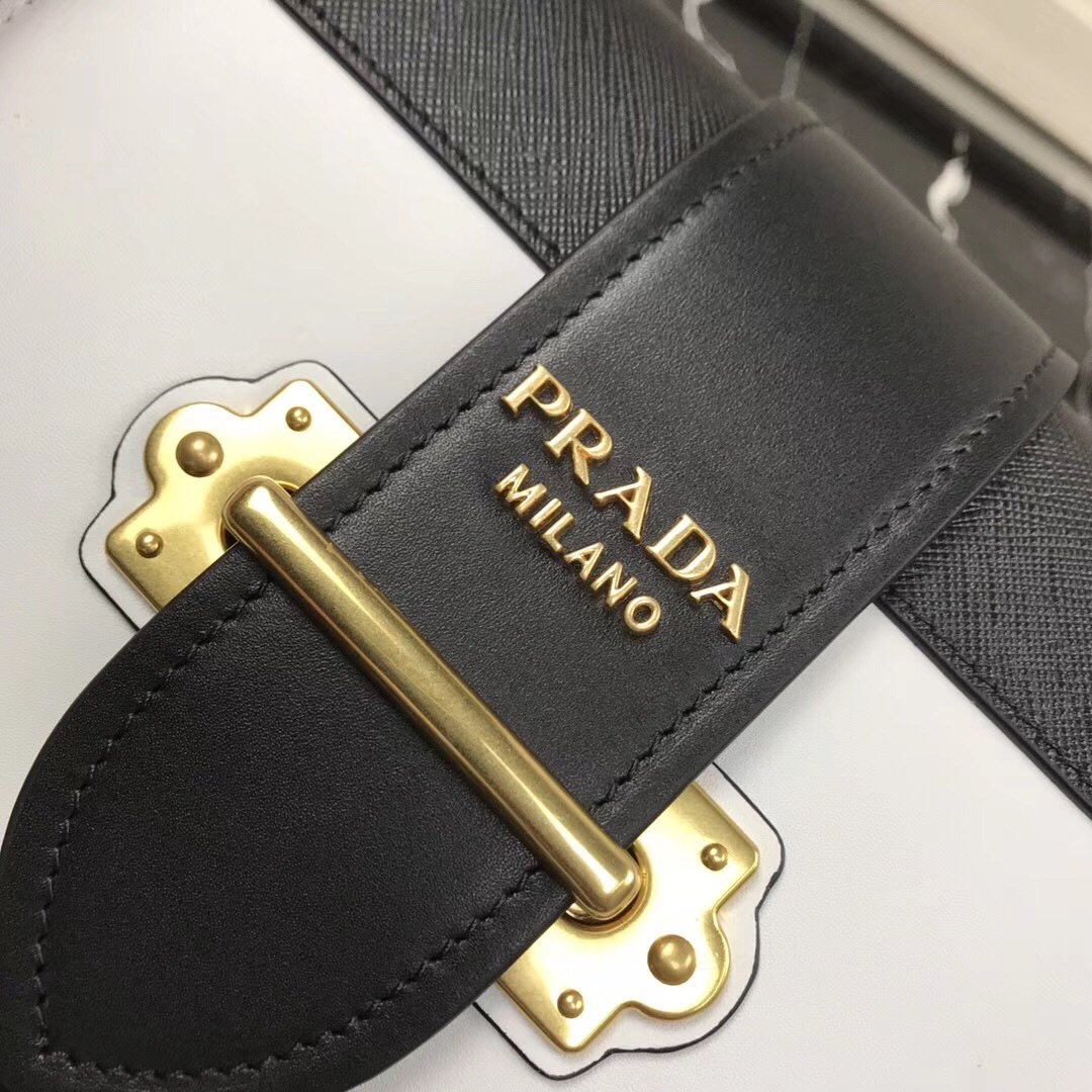 Pra*a Cahier Leather Shoulder Bag