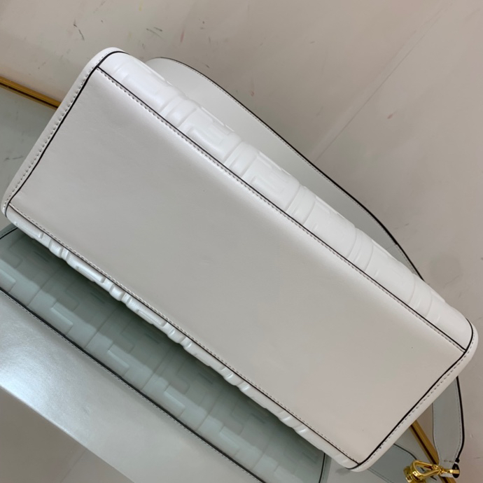 Bagsaaa F**di Sunshine Medium White leather shopper - 35cm