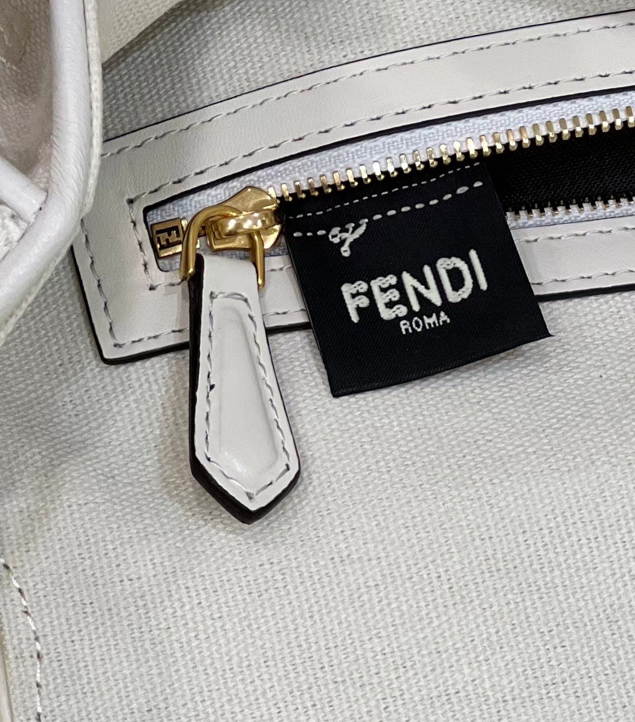 F**di Baguette Crossbody Bag 27cm White
