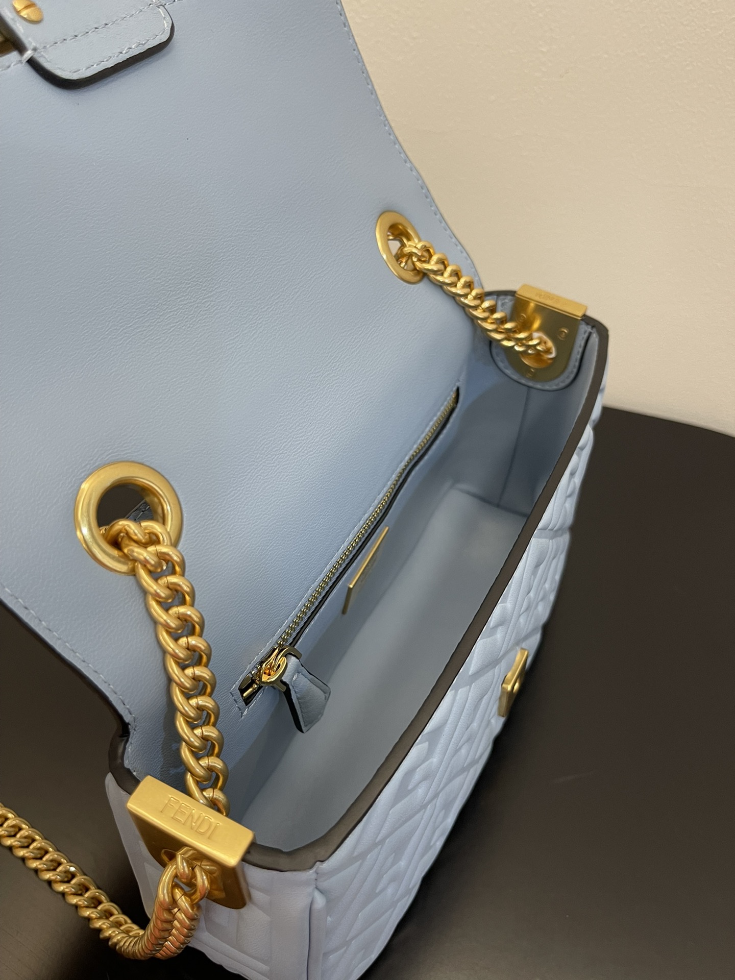 F**di Baguette Crossbody Bag 24cm Blue