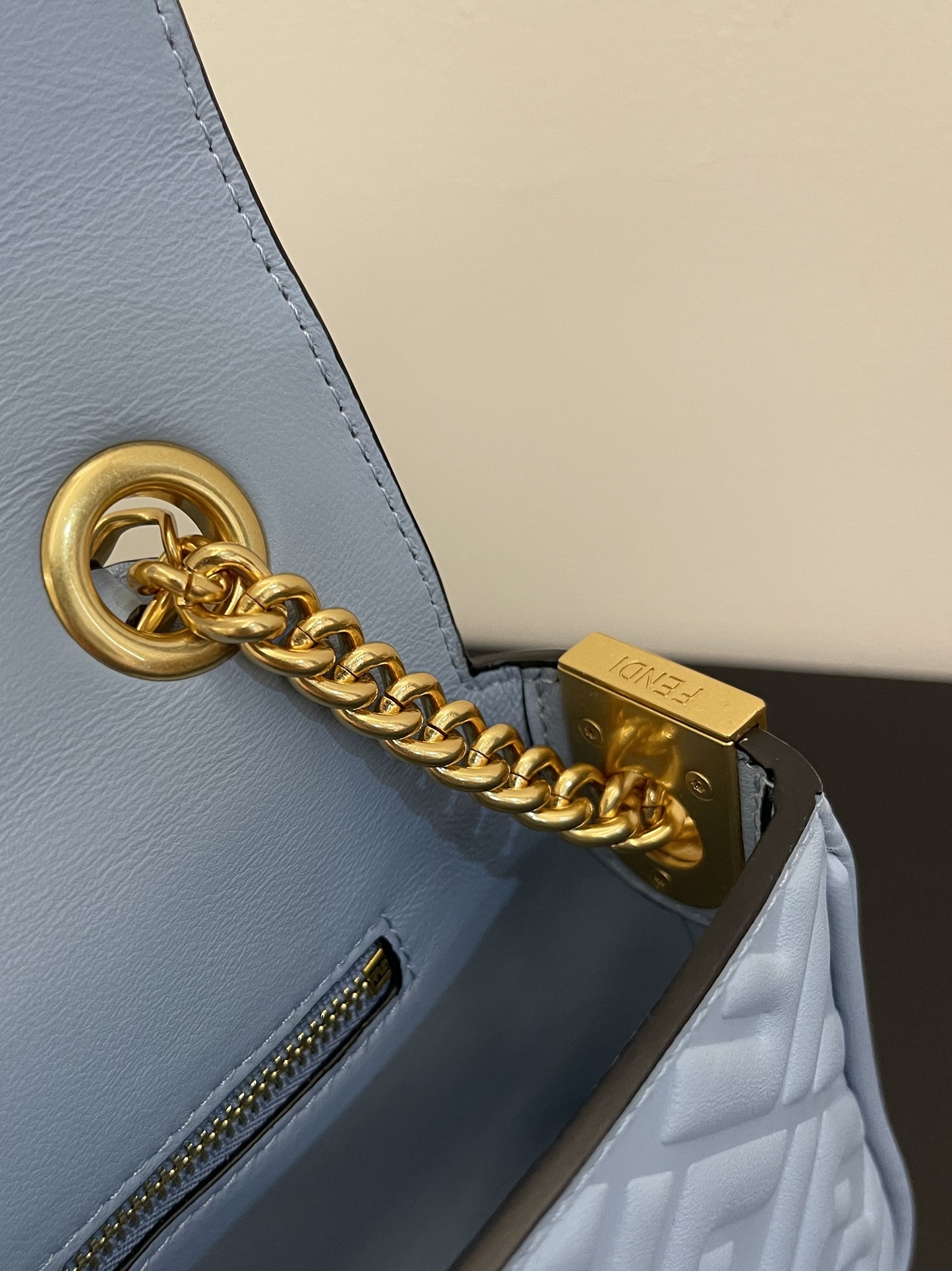 F**di Baguette Crossbody Bag 24cm Blue