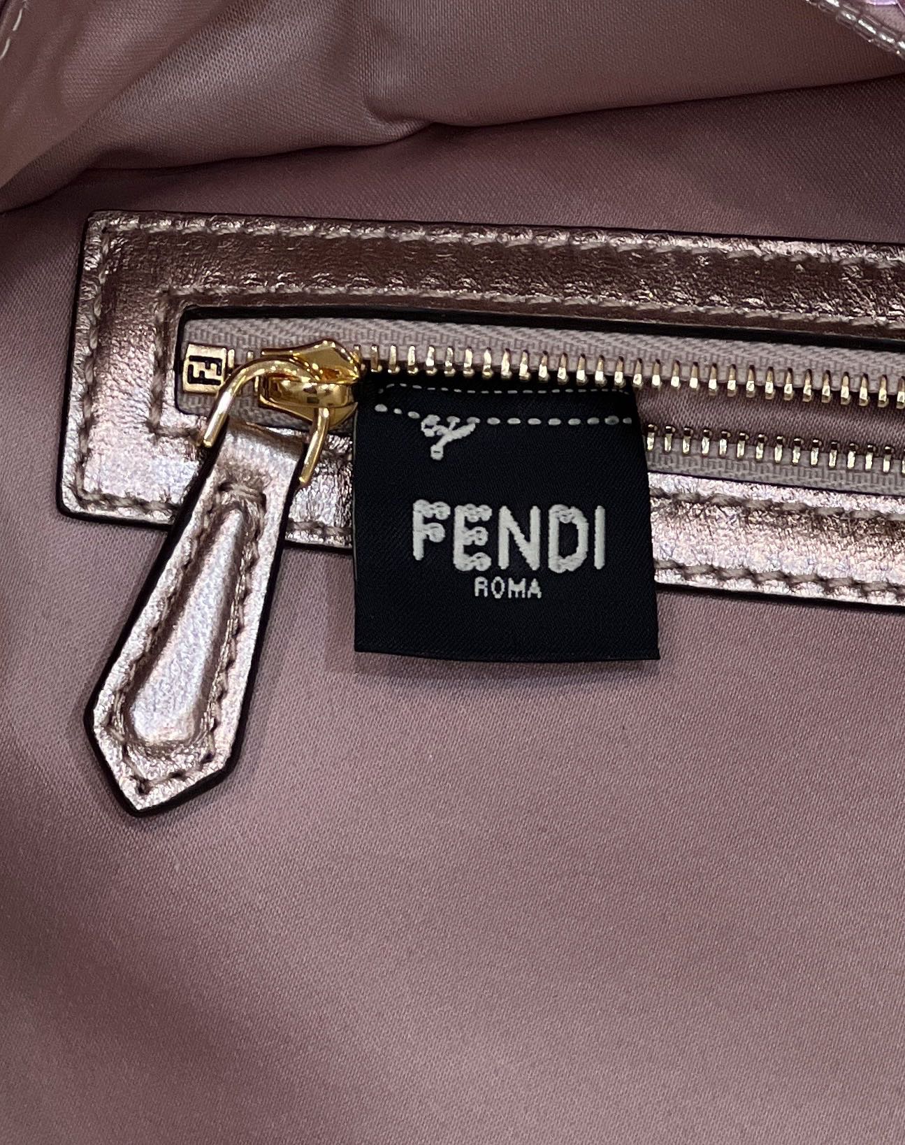 F**di Baguette Pink Sequin And Leather Bag