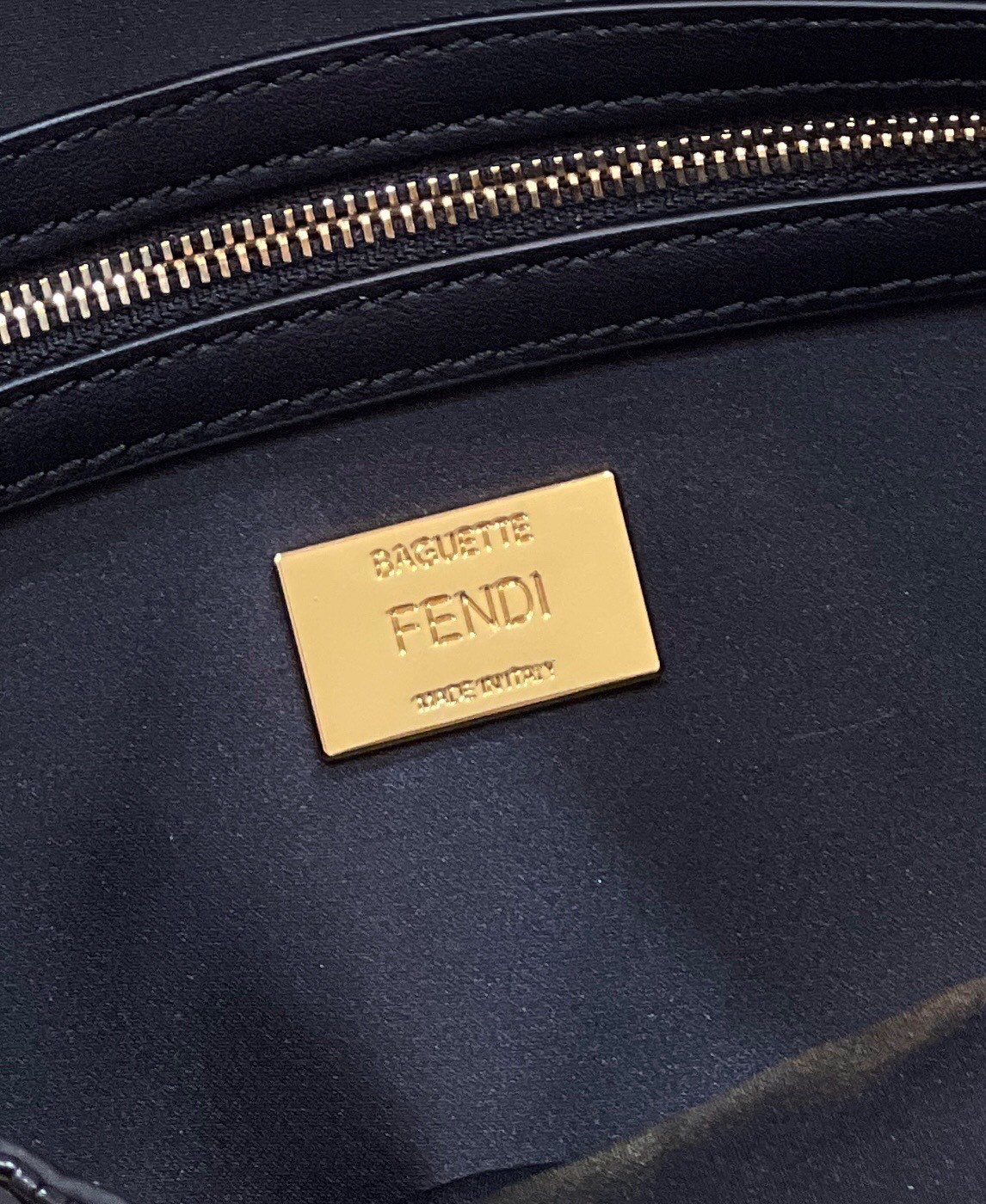 F**di Baguette Black Sequin And Leather Bag