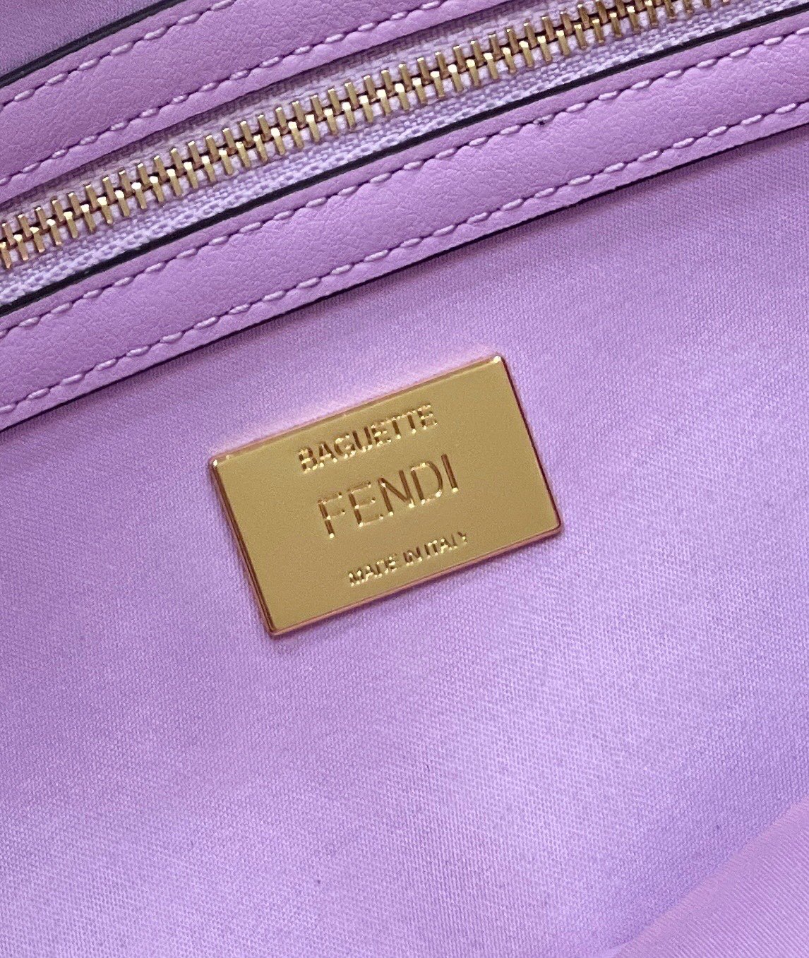 F**di Baguette Lilac Sequin And Leather Bag