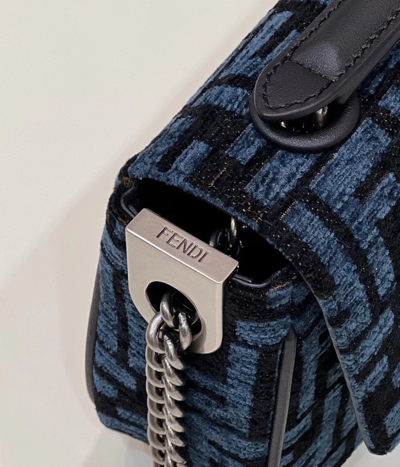 F**di Baguette Crossbody Bag 24cm Dark blue