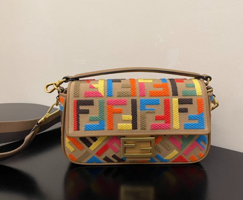 F**di Baguette Color Block FF Canvas Bag