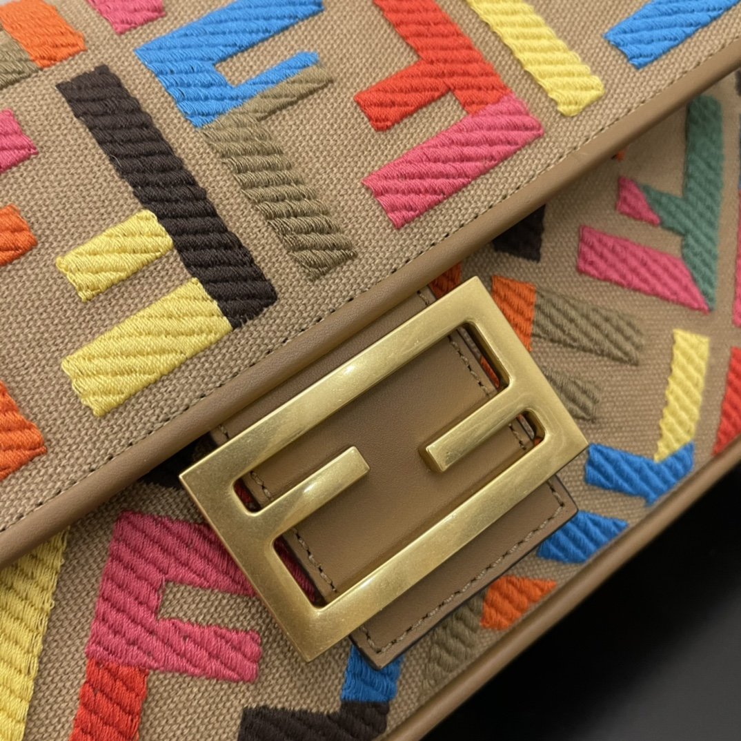 F**di Baguette Color Block FF Canvas Bag