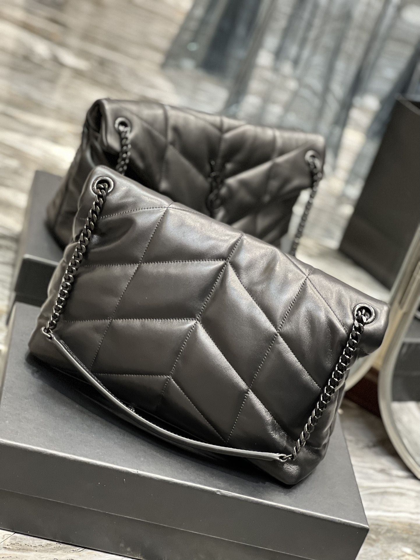 Y51 Puffer Handbag 35cm Black