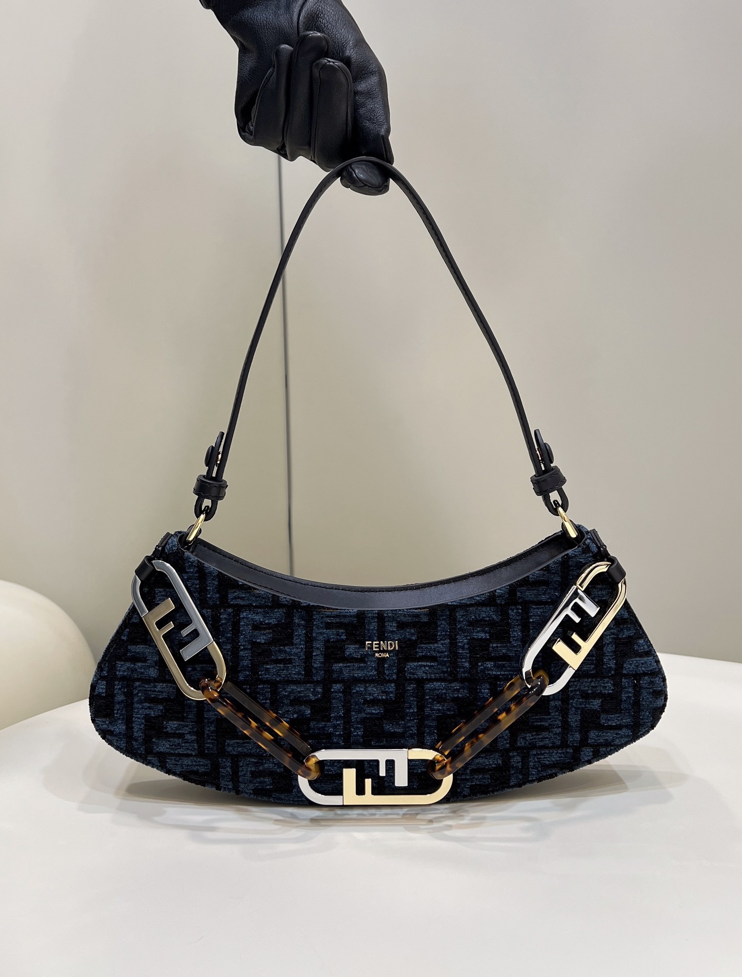 F**di O’Lock Bag 32CM Blue