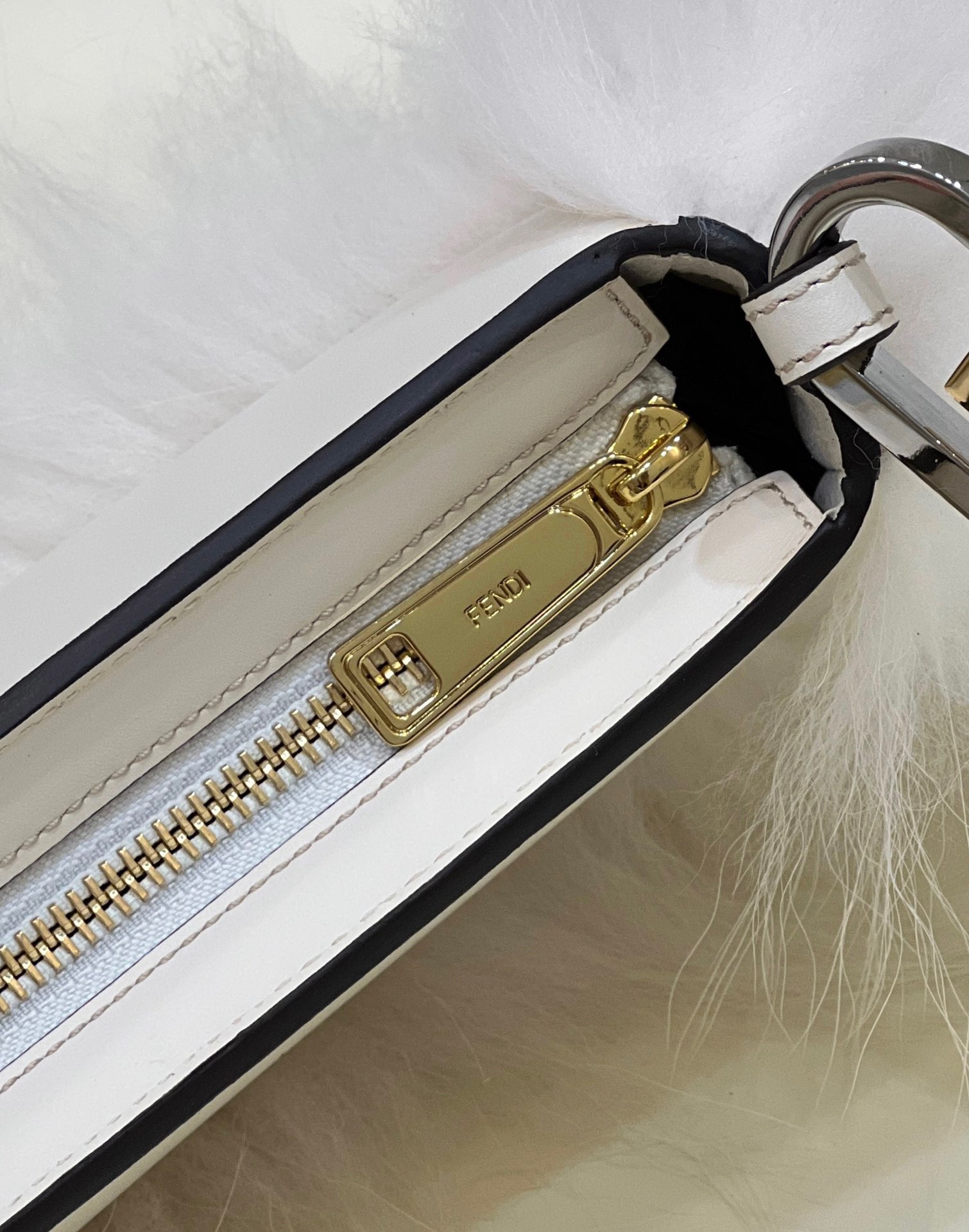 F**di O-Lock Clutch Bags White