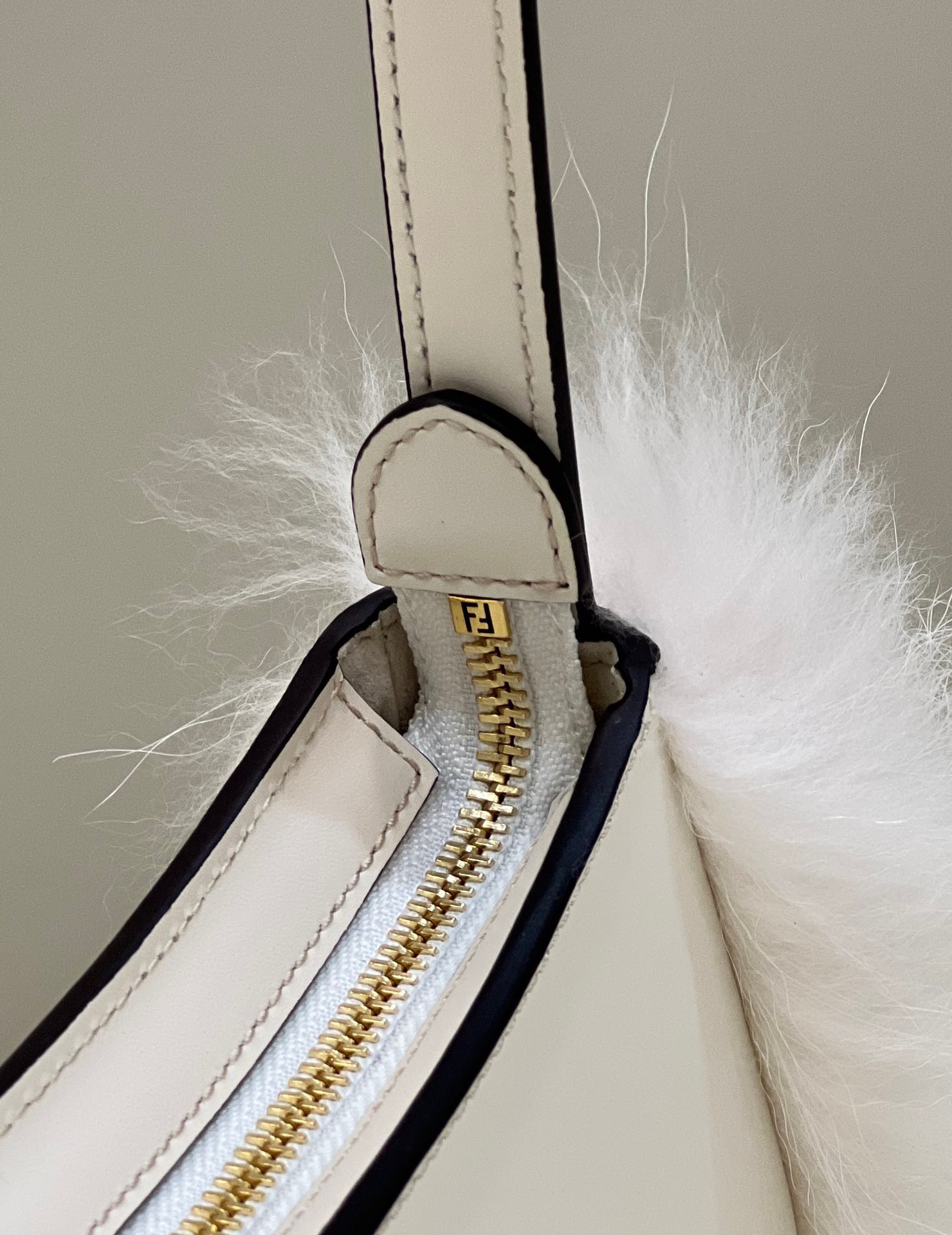 F**di O-Lock Clutch Bags White