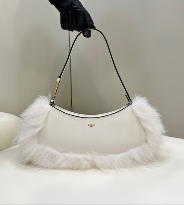 F**di O-Lock Clutch Bags White