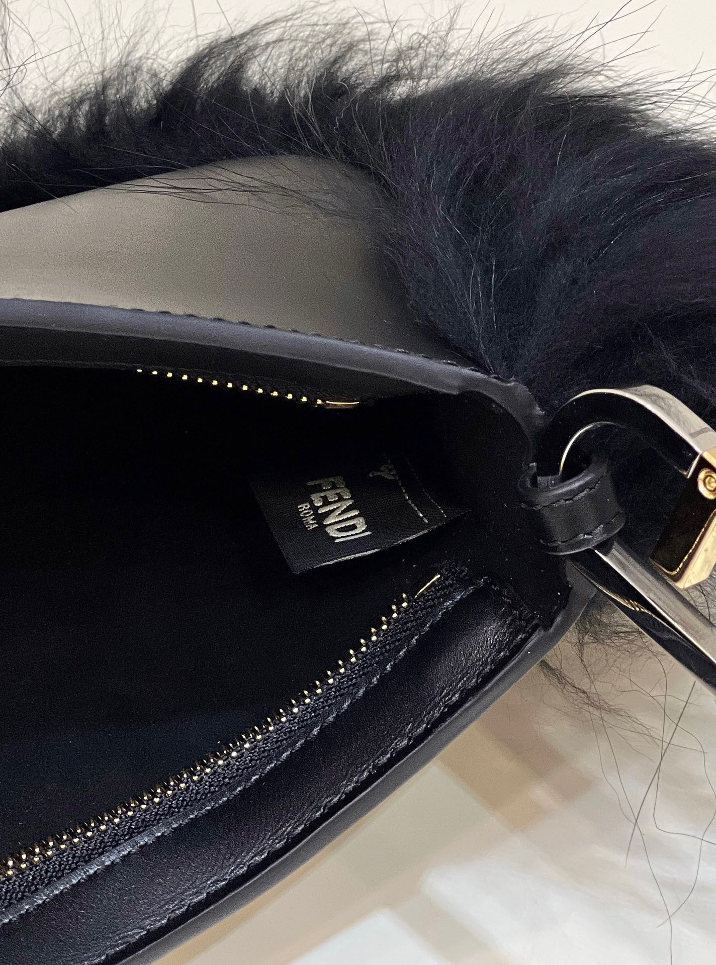 F**di O-Lock Clutch Bags Black