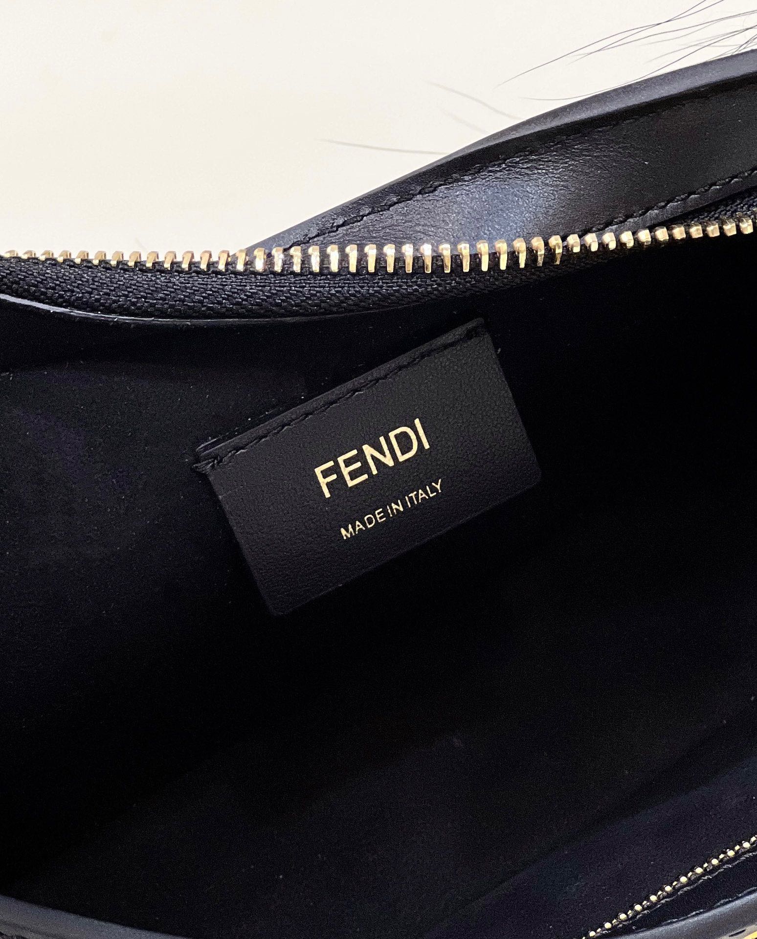 F**di O-Lock Clutch Bags Black