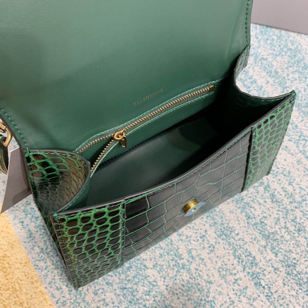 Ba1en*iaga Hourglass Handbaag 23cm Green