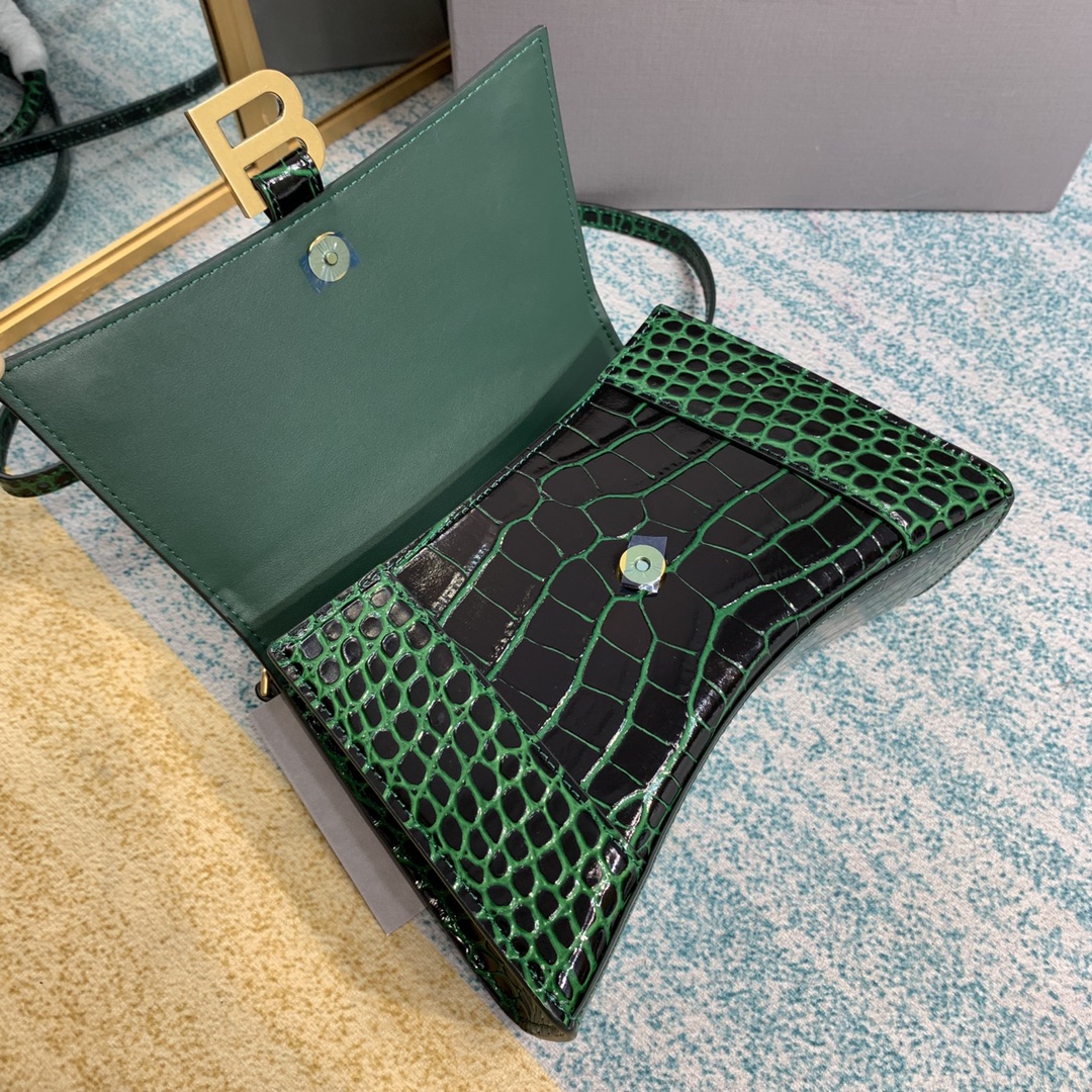 Ba1en*iaga Hourglass Handbaag 23cm Green