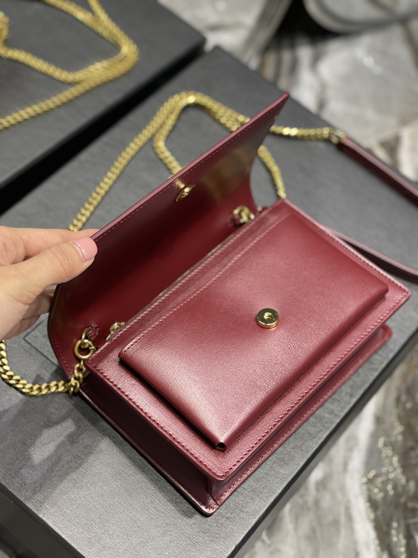Y51 Sunset Shoulder Bag 19cm Claret
