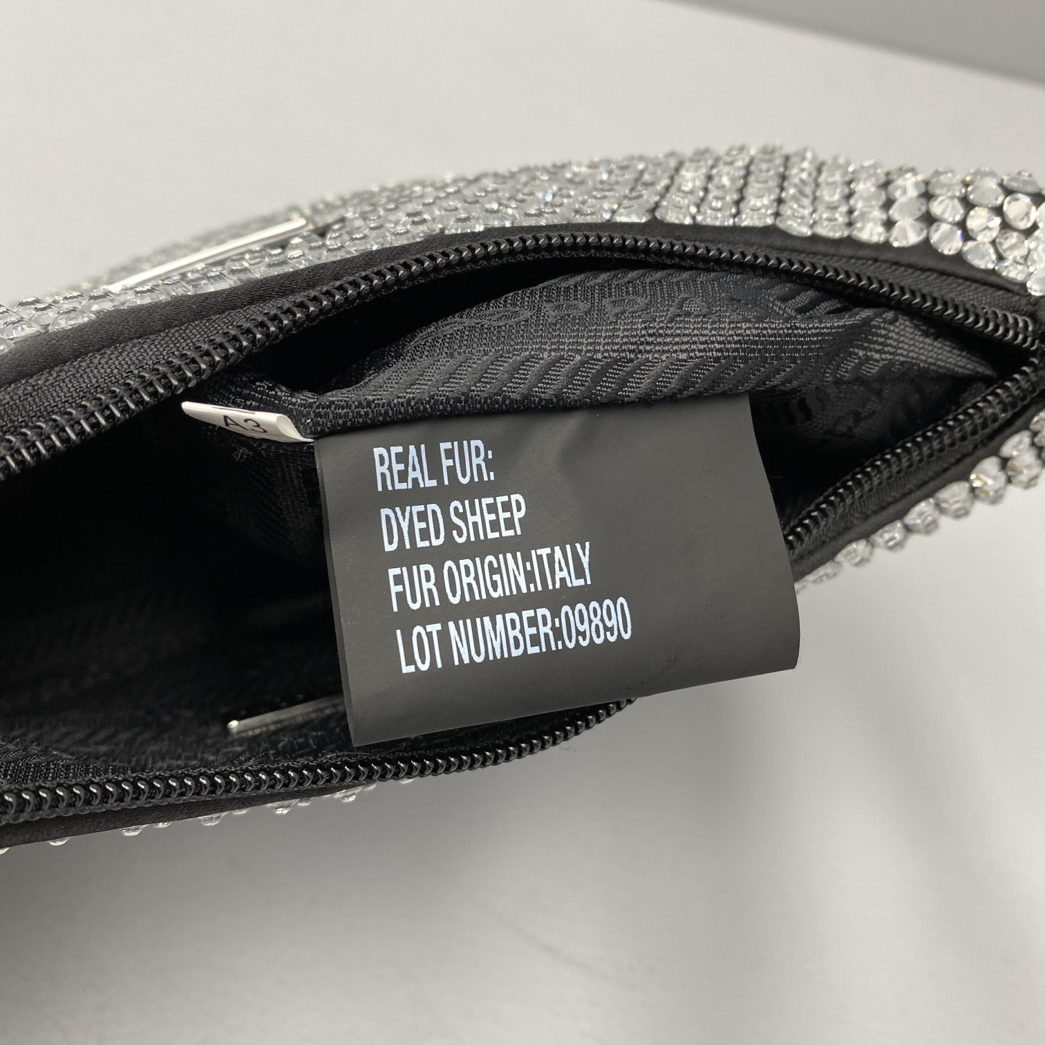 Pra*a Satin Mini-bag With Artificial Crystals 1NE515