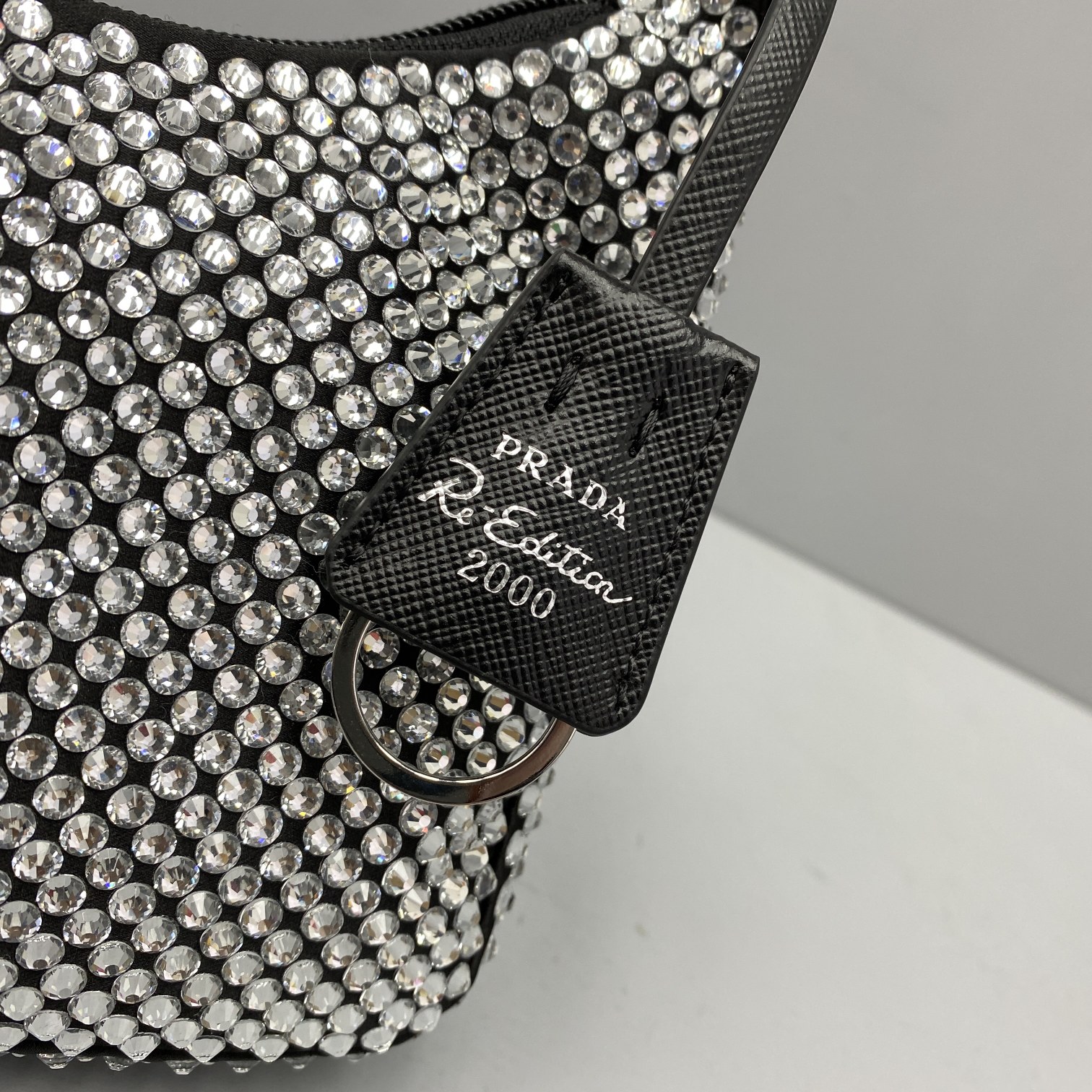 Pra*a Satin Mini-bag With Artificial Crystals 1NE515