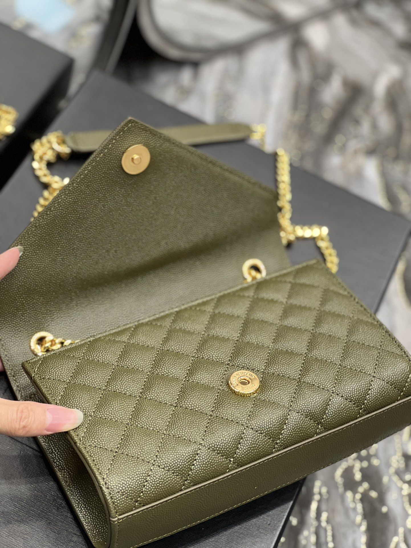 Y51 Envelope Bag 21cm Green 526286