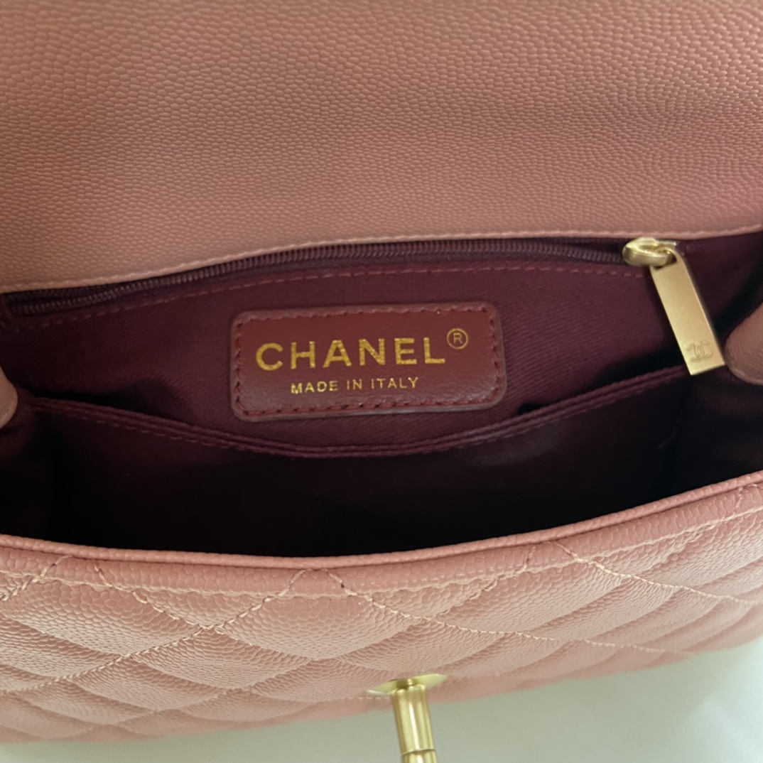 Ch**el Coco Handle Bag92990 Pink 24CM