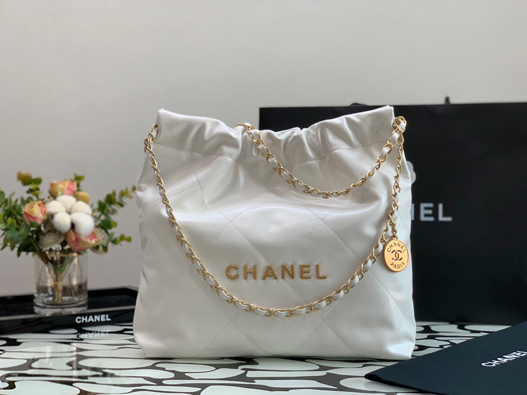 Bagsaaa Ch**el 22 small tote bag White gold hardware