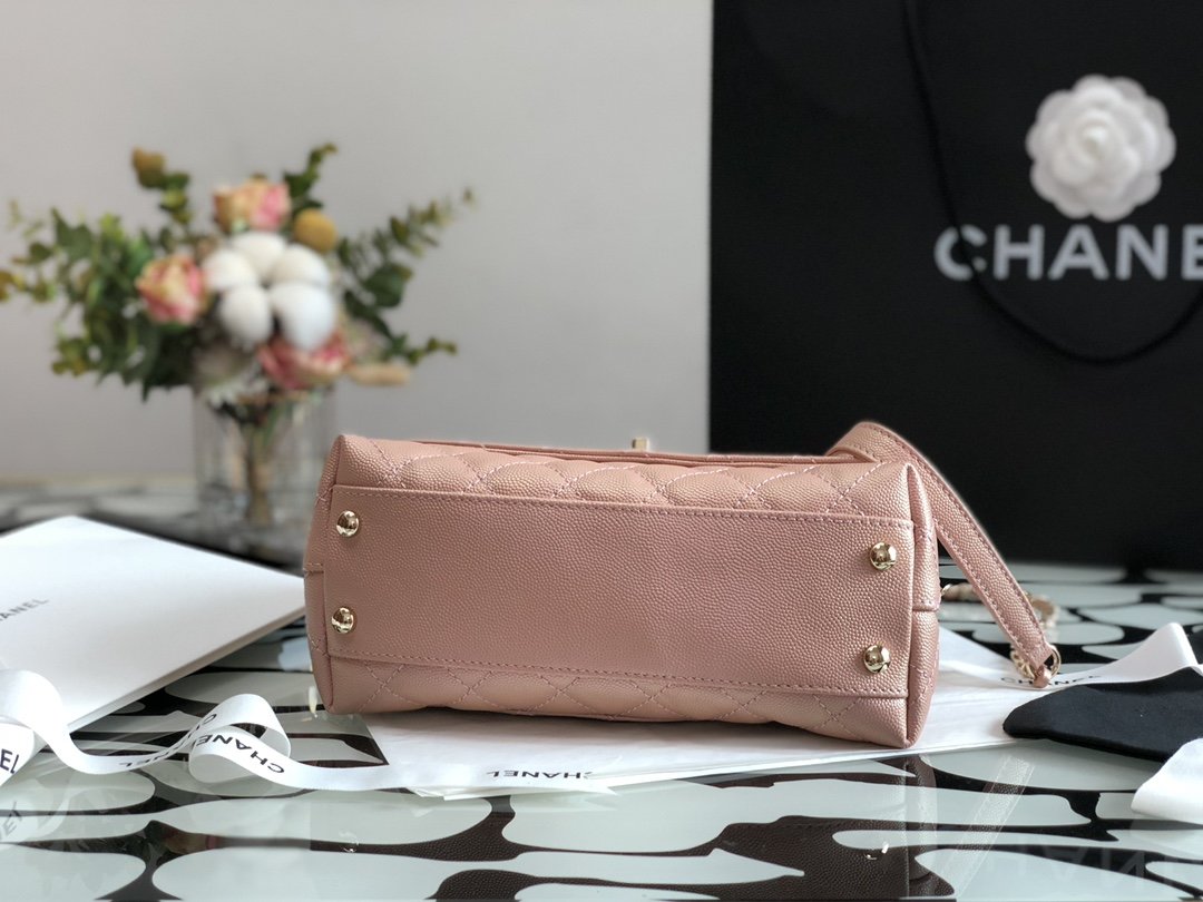 Ch**el Coco Handle Bag Light Pink