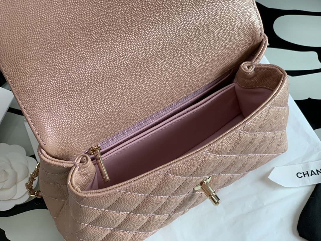Ch**el Coco Handle Bag Light Pink