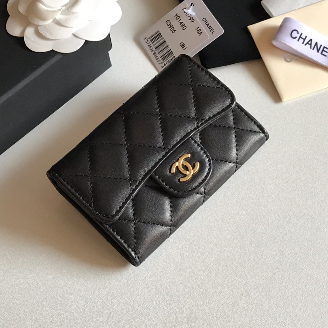 Ch**el Wallet Lambskin 11cm