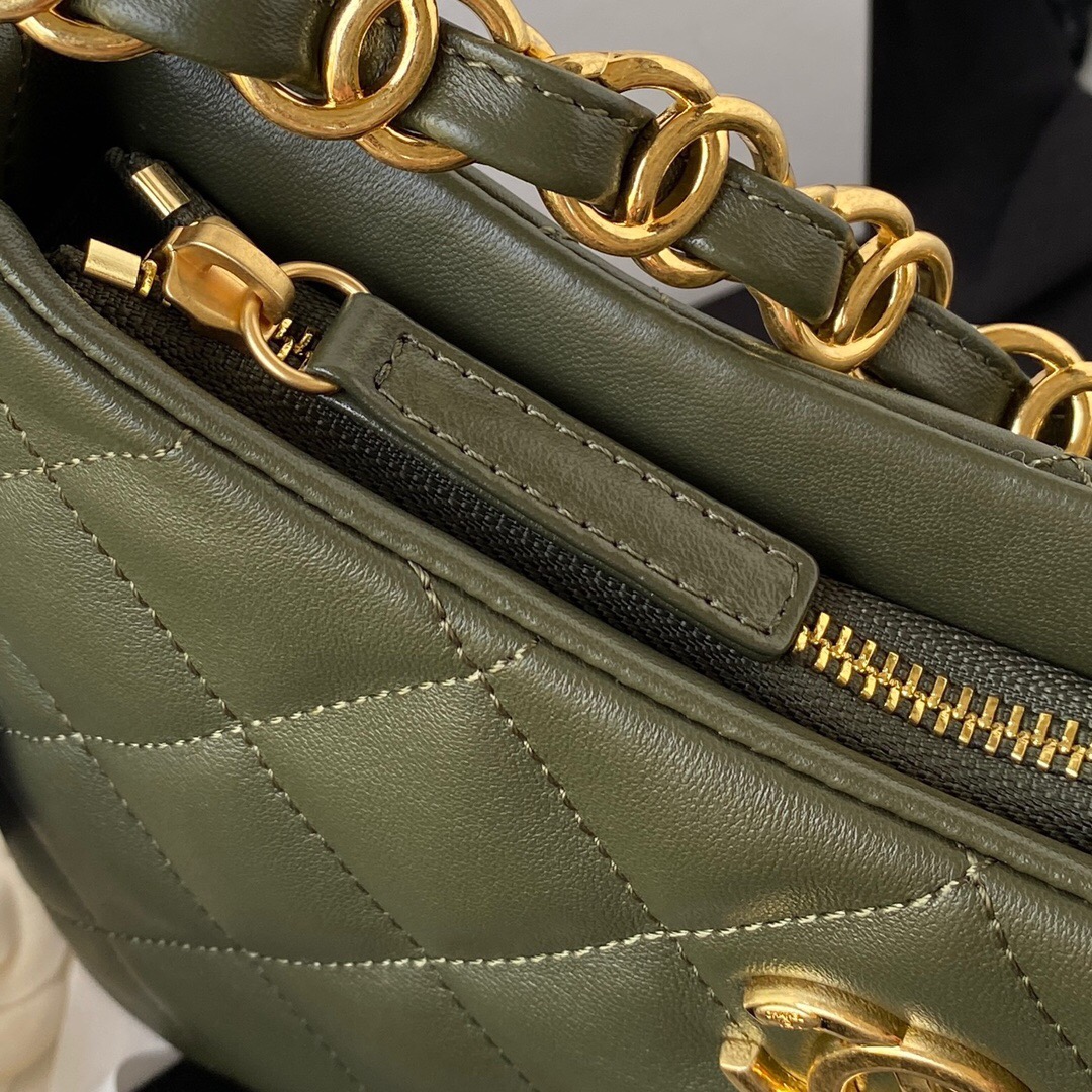 Ch**el Small Coco Hobo Axillary Bag Green