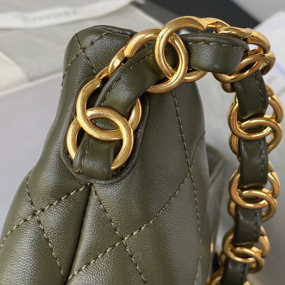 Ch**el Small Coco Hobo Axillary Bag Green
