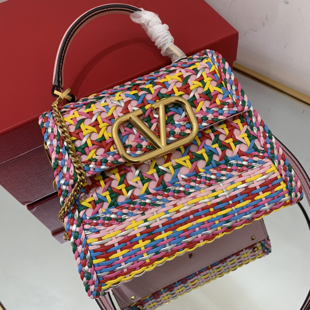 Va1e*ntin0 Garavani Pink Small VSling Tote Bag 22cm