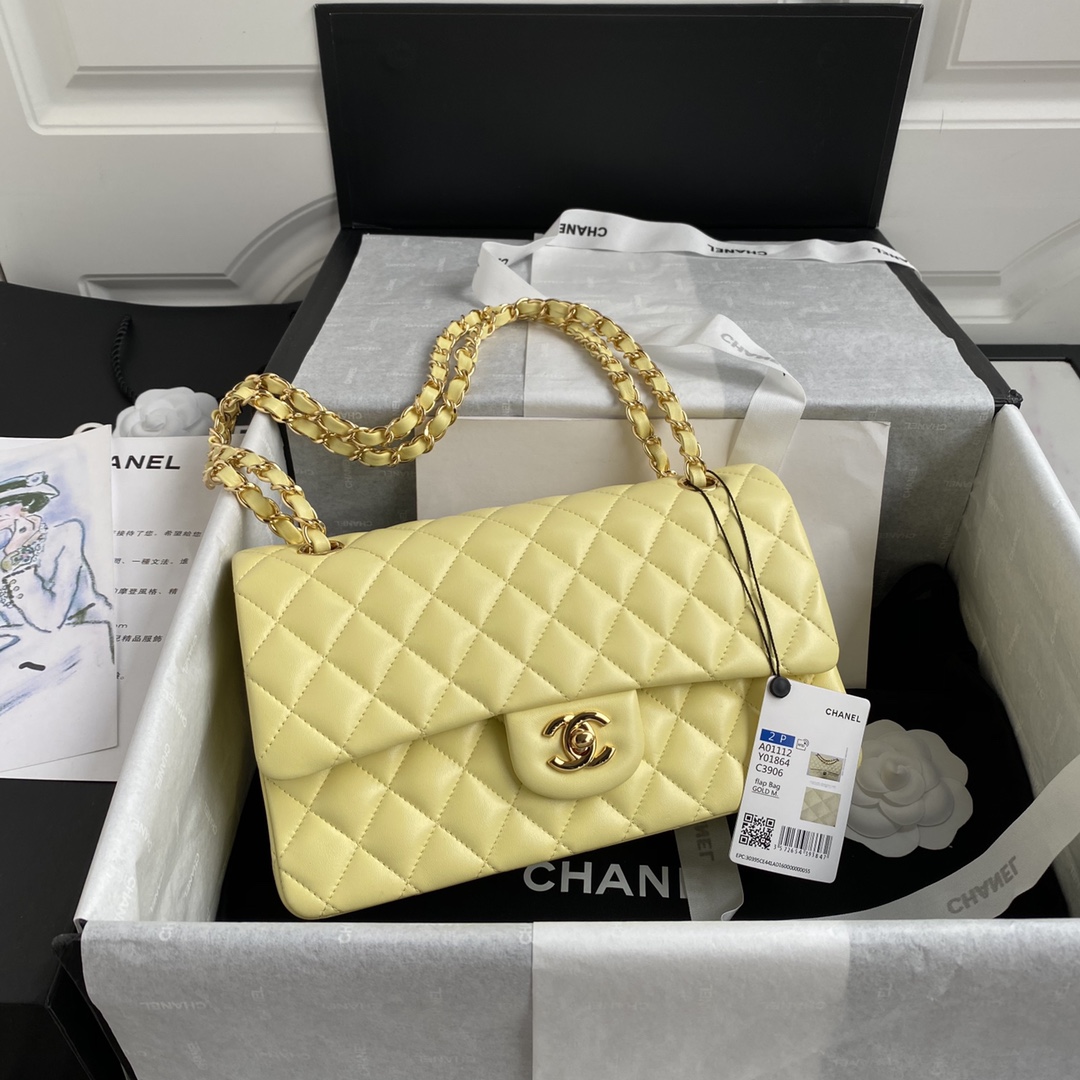 Ch**el Flap Lambskin Bag Medium A01112