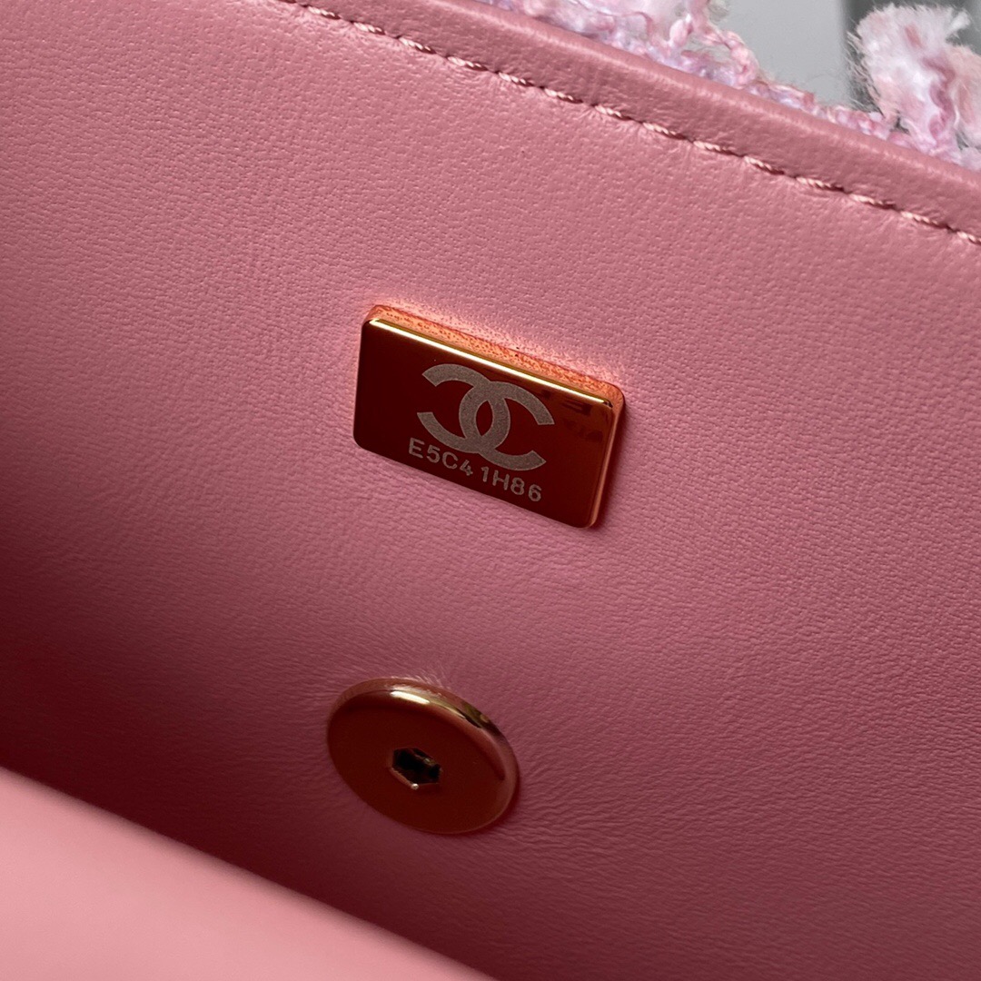 Ch**el Flap Bag 20cm Pink