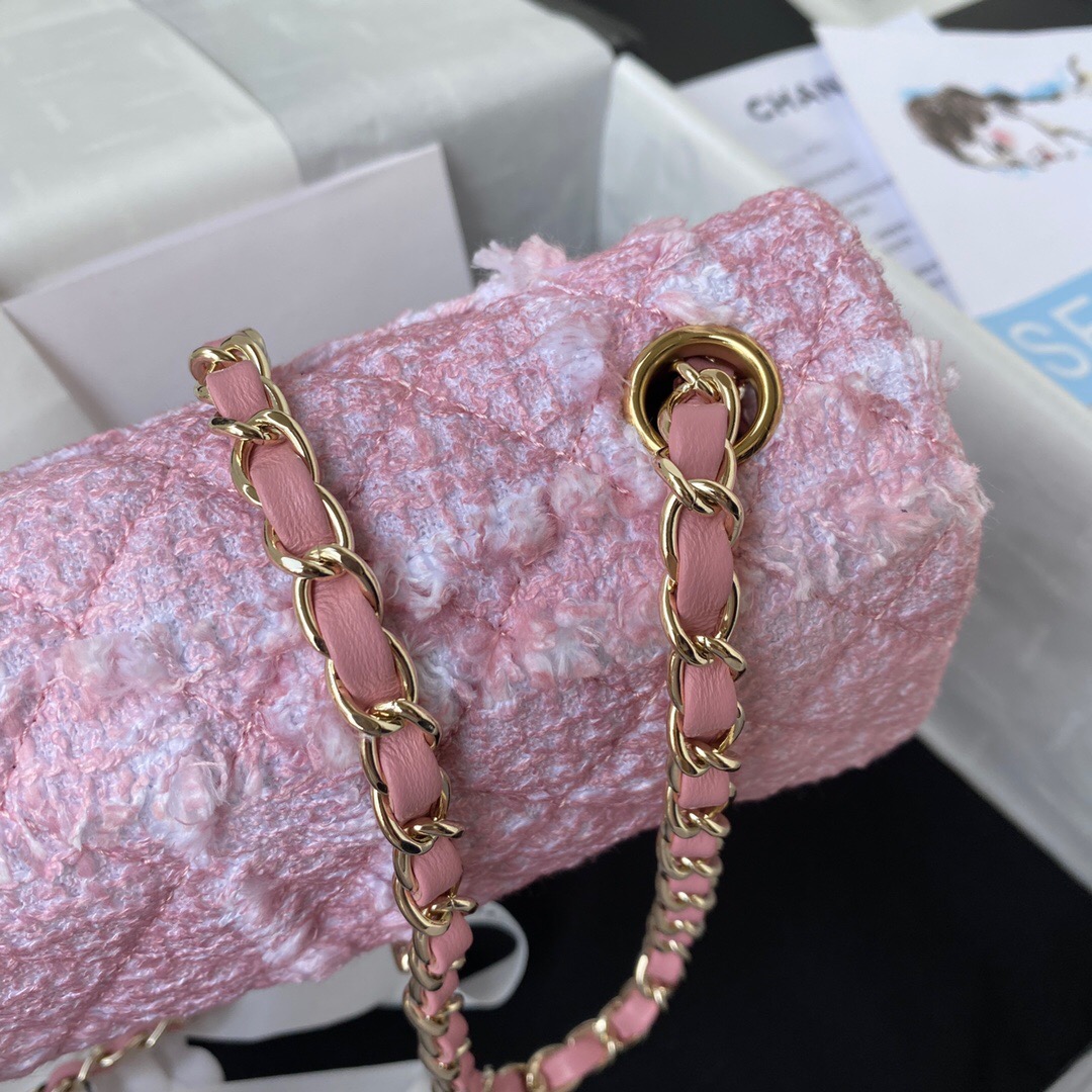 Ch**el Flap Bag 20cm Pink