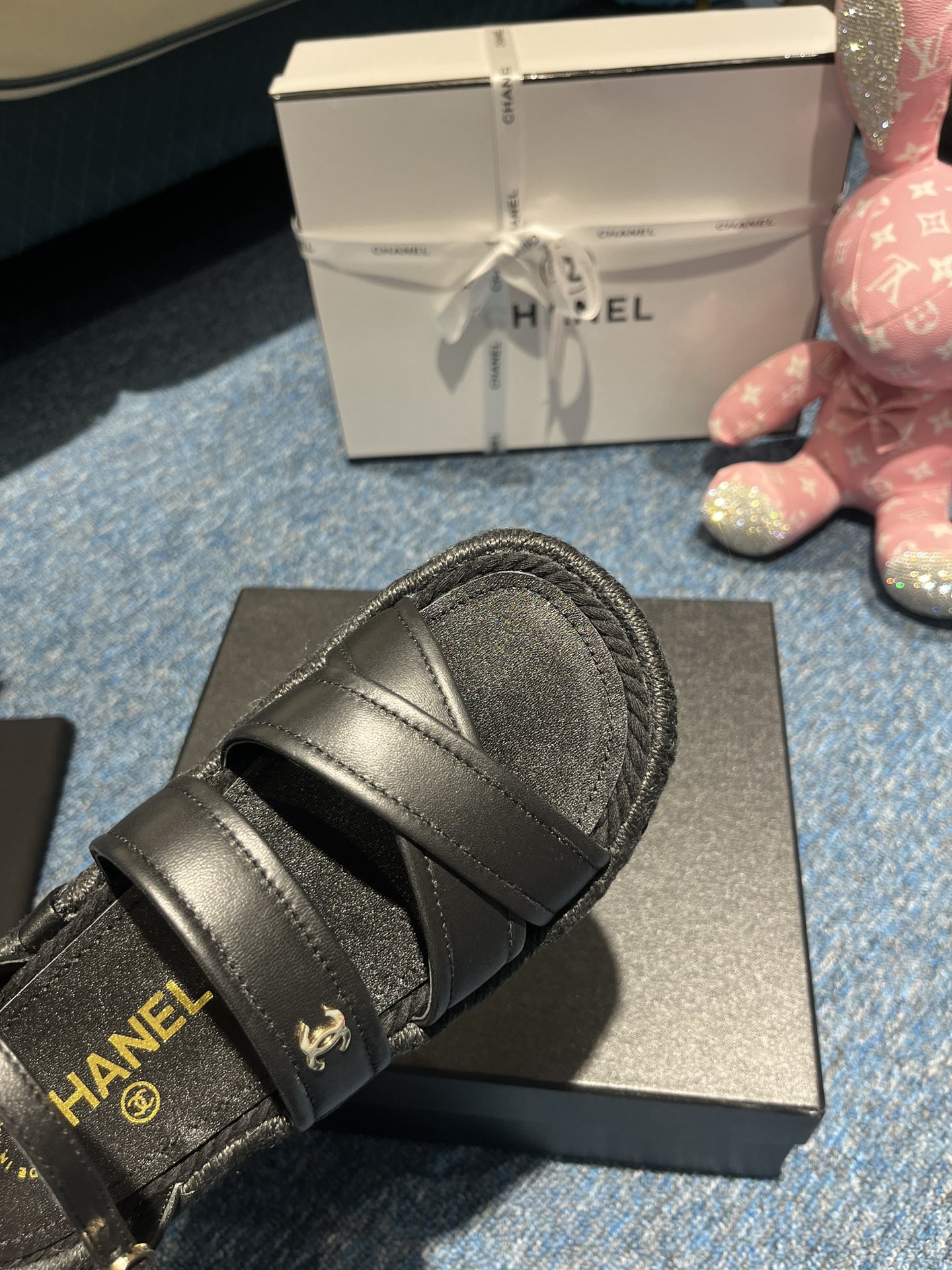 Ch**el Sandals Black 01