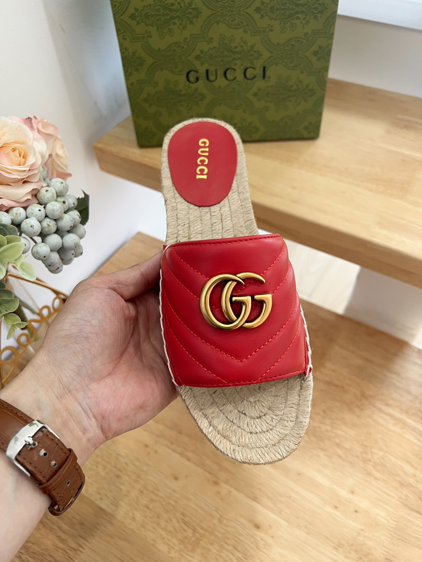 Gvc*1 Espadrille Slippers Red
