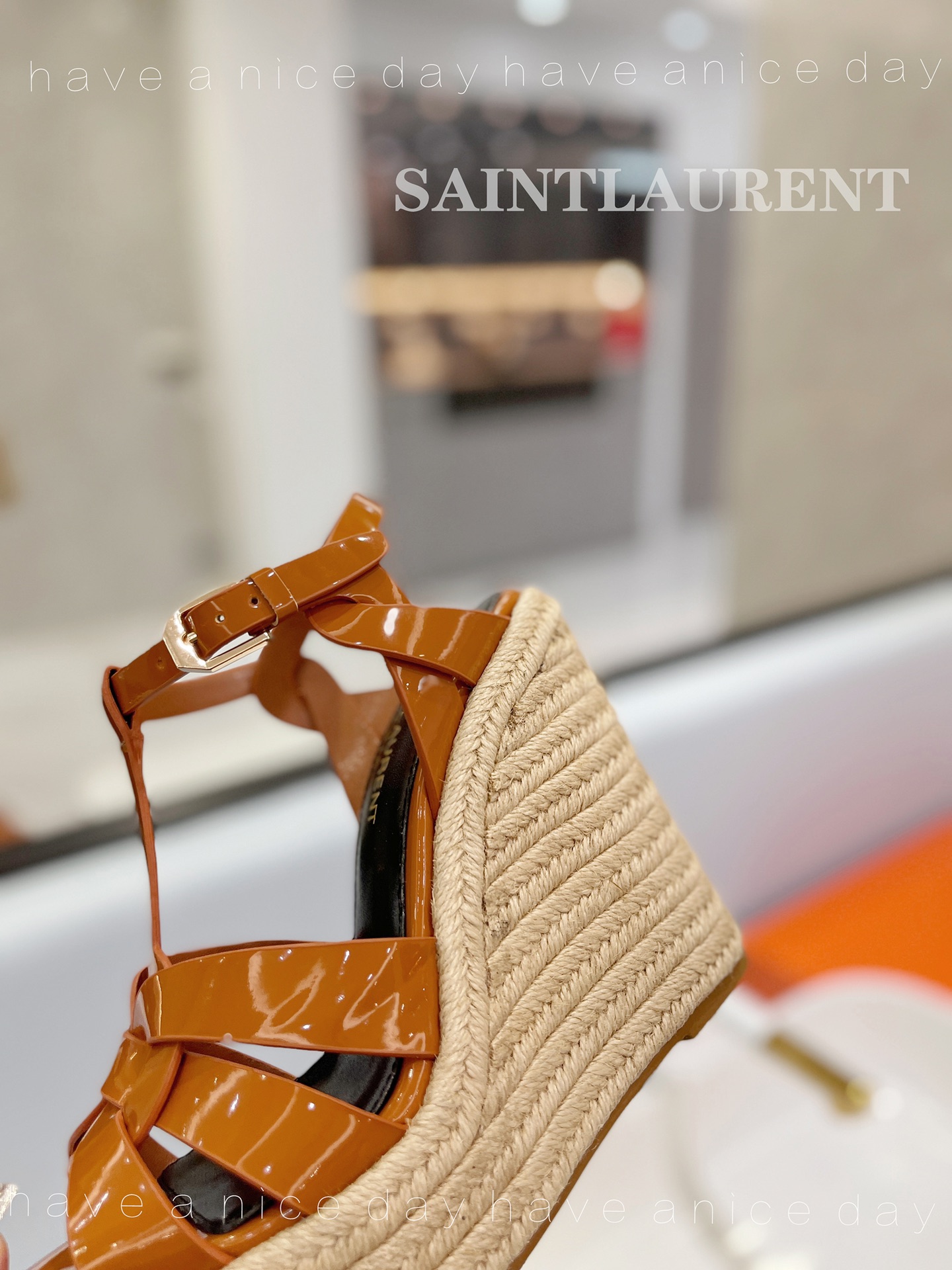 Y51 Espadrille Wedge Sandals Brown