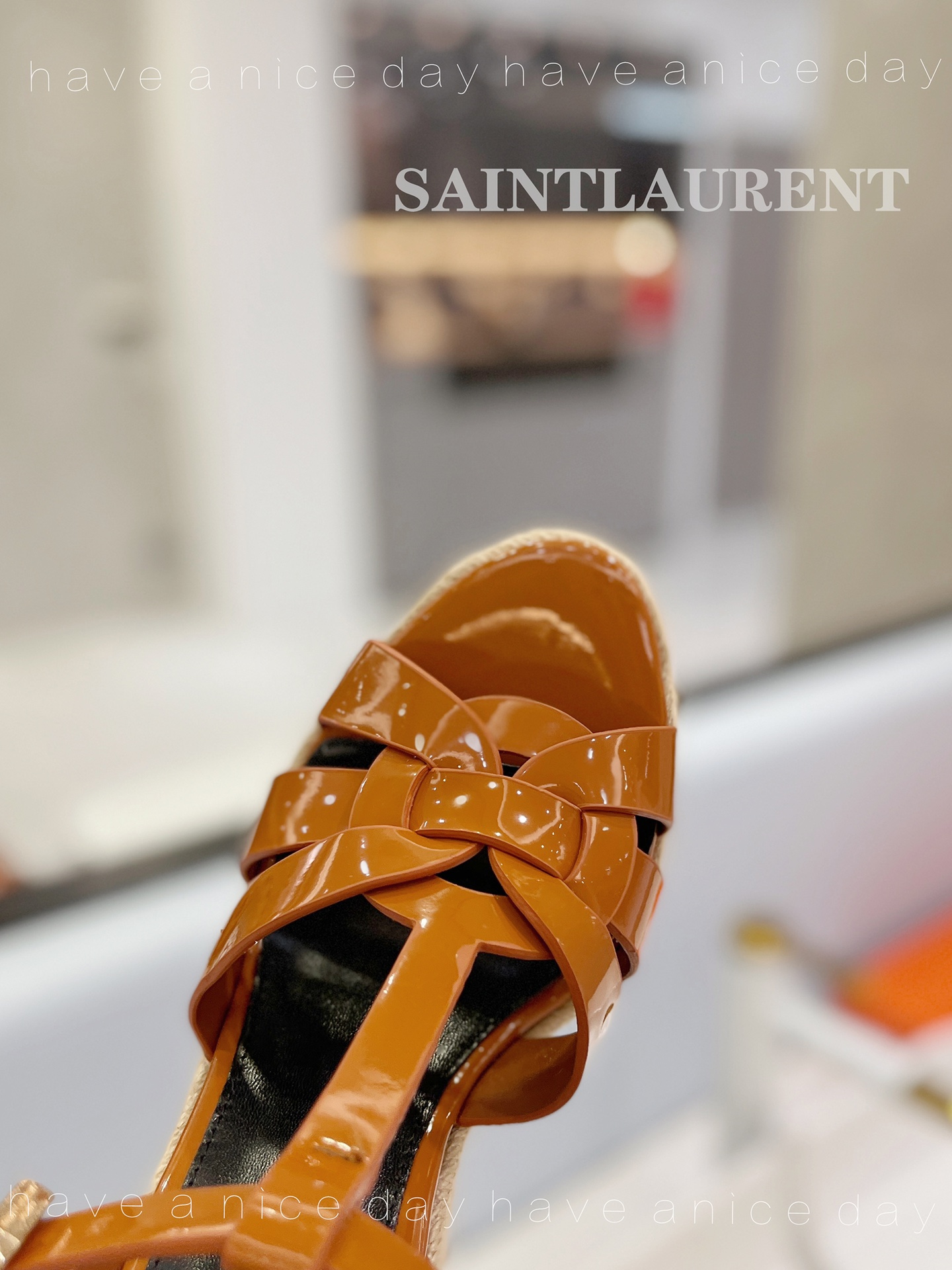 Y51 Espadrille Wedge Sandals Brown