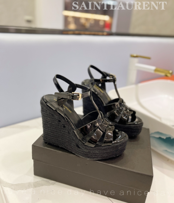 Y51 Espadrille Wedge Sandals Black