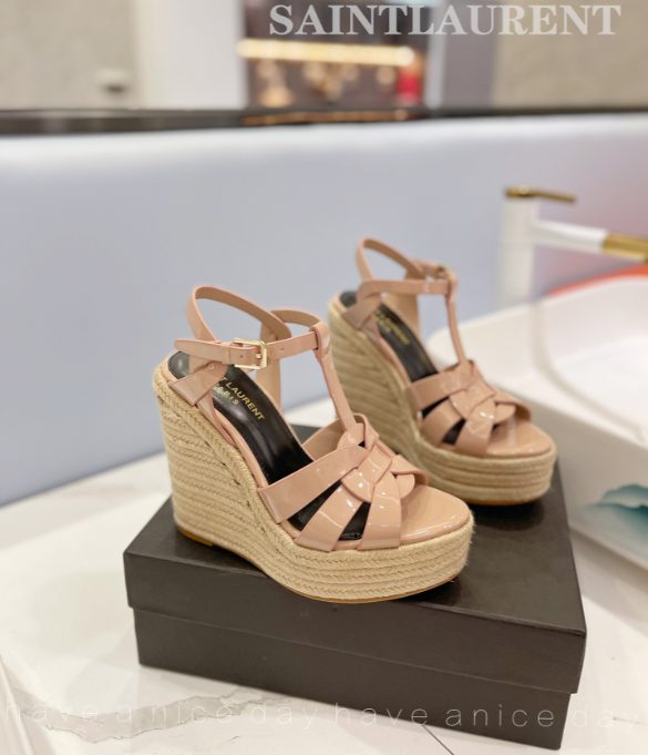 Y51 Espadrille Wedge Sandals Pink