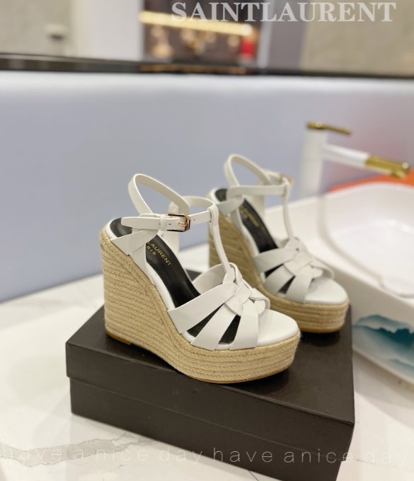 Y51 Espadrille Wedge Sandals Matte White