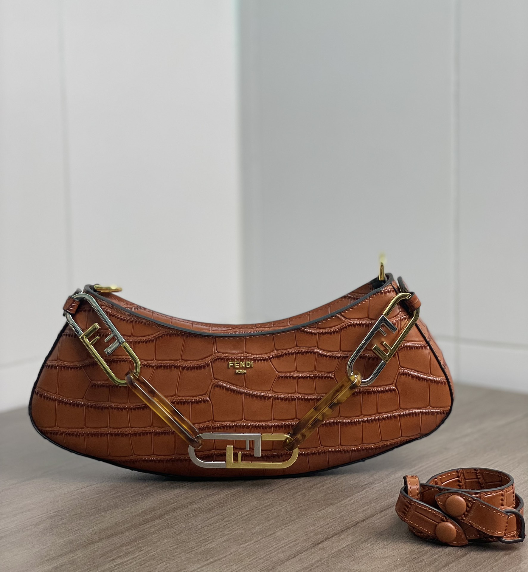 F**di O-Lock Swing Bags Green