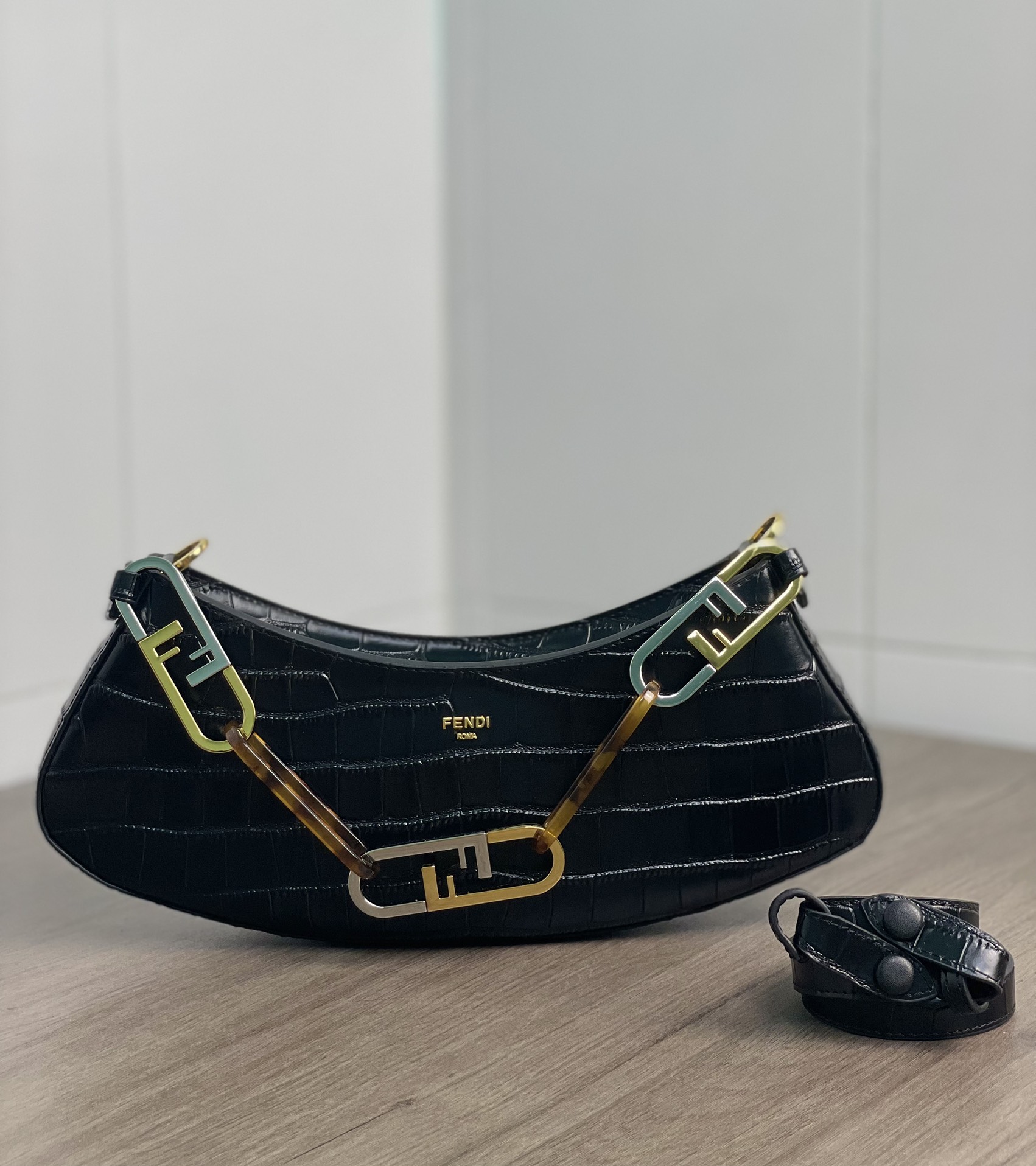 F**di O-Lock Swing Bags Black