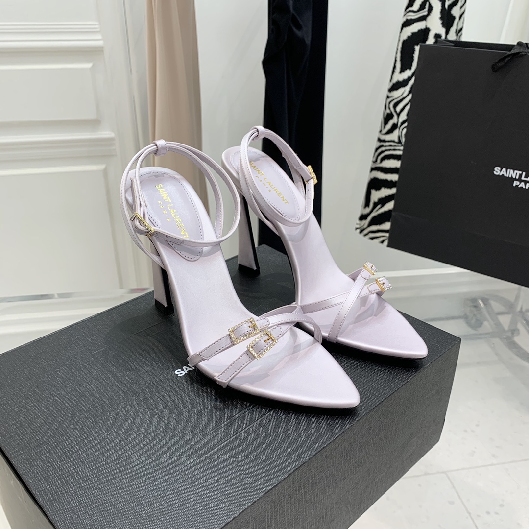 Y51 Claude Leather Heels Light Purple