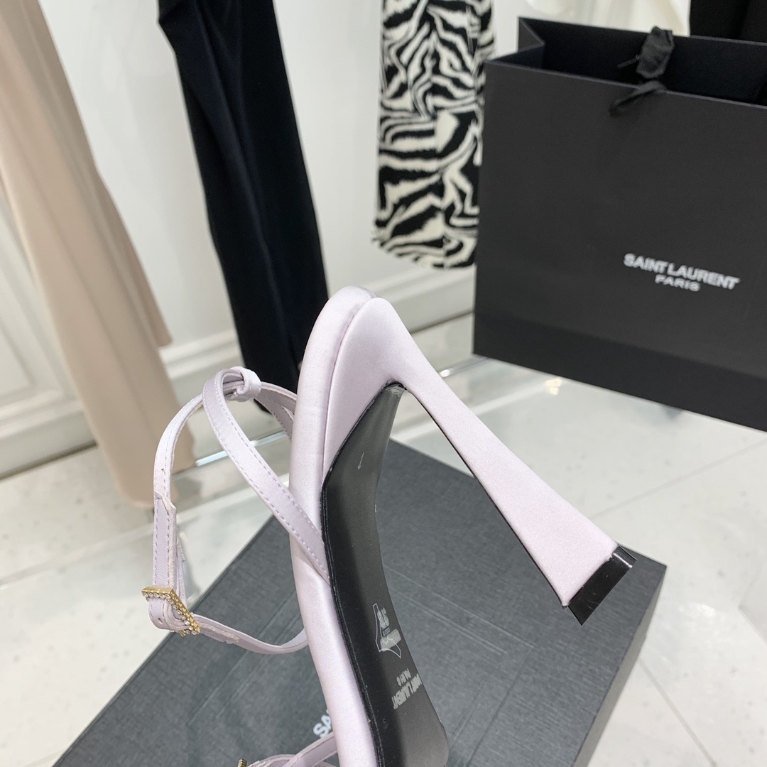 Y51 Claude Leather Heels Light Purple