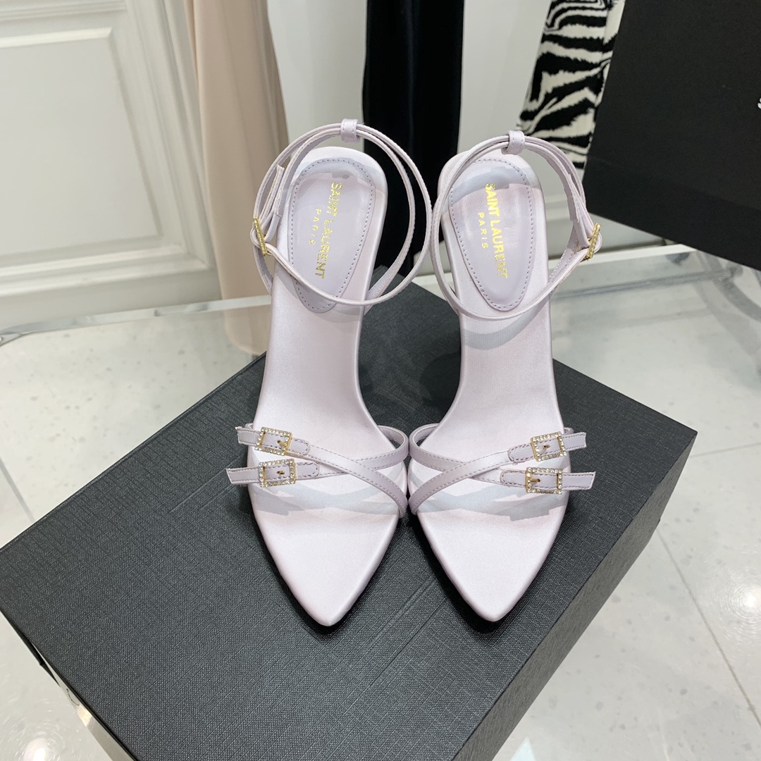 Y51 Claude Leather Heels Light Purple