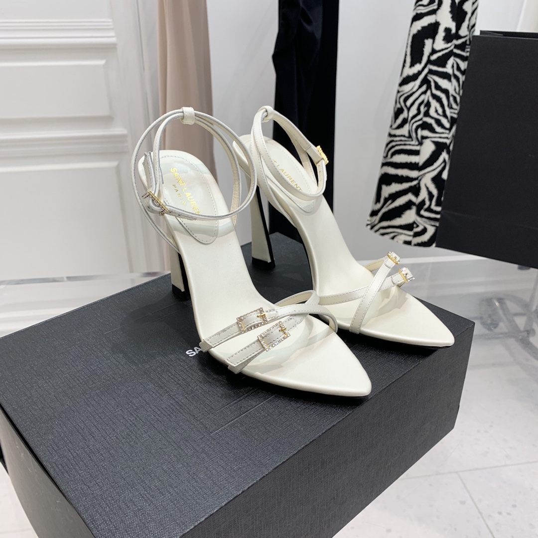 Y51 Claude Leather Heels Cream