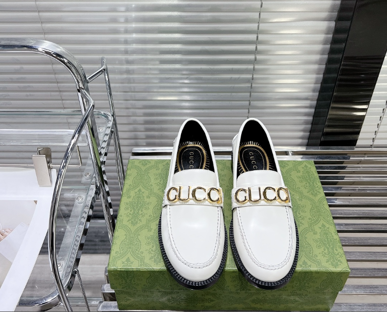 Gvc*1 Women's Leather Loafers Matte White