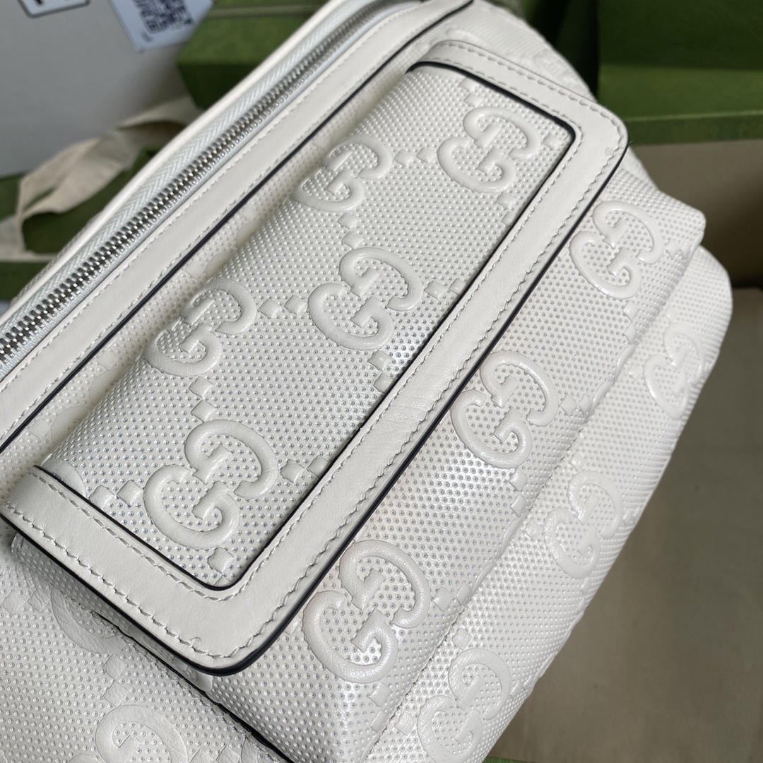 Gvc*1 GG Embossed Belt Bag White